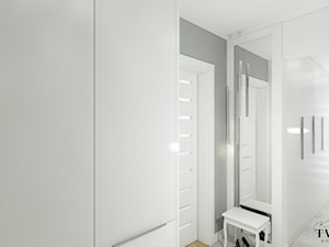 Mieszkanie w Konstantynowie Łódzkim - Mały biały szary hol / przedpokój, styl nowoczesny - zdjęcie od Klaudia Tworo Projektowanie Wnętrz