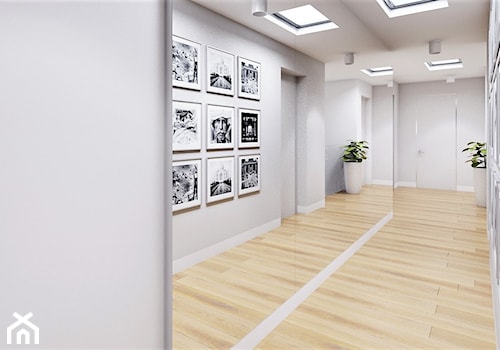 Duży biały szary hol / przedpokój, styl nowoczesny - zdjęcie od Klaudia Tworo Projektowanie Wnętrz
