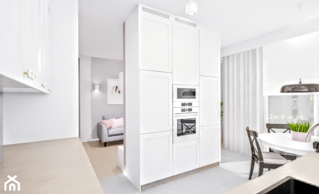 Salon z kuchnią w stylu skandynawskim - Kuchnia - zdjęcie od Klaudia Tworo Projektowanie Wnętrz - Homebook