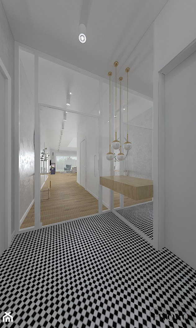 Dom w Jarocinie - Średni biały hol / przedpokój, styl nowoczesny - zdjęcie od Klaudia Tworo Projektowanie Wnętrz - Homebook