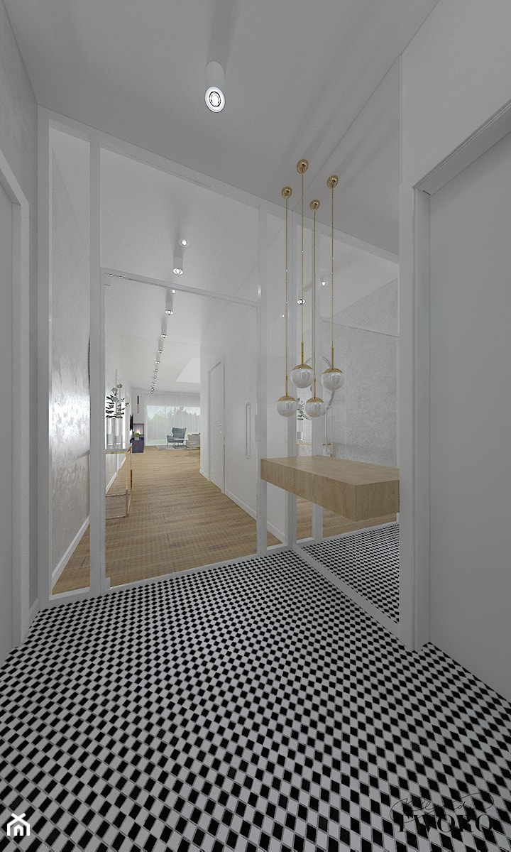 Dom w Jarocinie - Średni biały hol / przedpokój, styl nowoczesny - zdjęcie od Klaudia Tworo Projektowanie Wnętrz