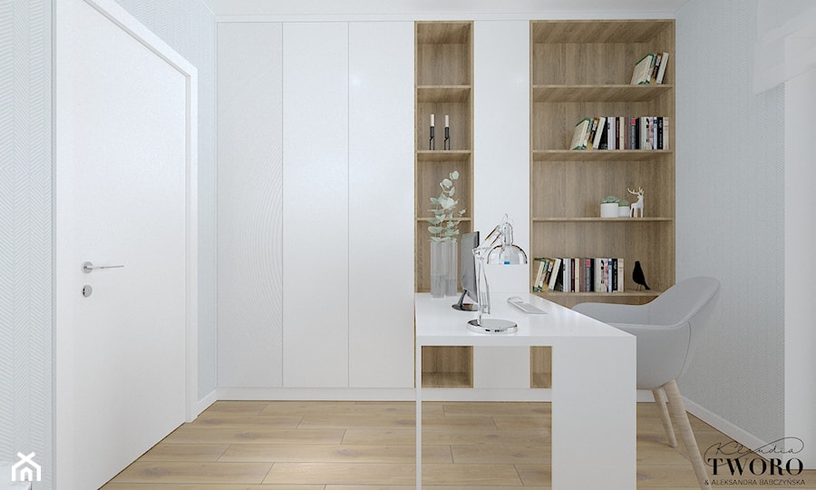 Dom w Jarocinie - Średnie szare biuro, styl nowoczesny - zdjęcie od Klaudia Tworo Projektowanie Wnętrz