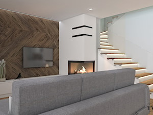 Dom Warszwa - Średni biały salon - zdjęcie od Klaudia Tworo Projektowanie Wnętrz