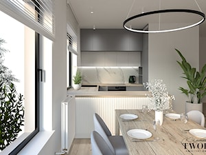 Salon z aneksem kuchennym - Kuchnia, styl nowoczesny - zdjęcie od Klaudia Tworo Projektowanie Wnętrz