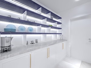 Dom w Jarocinie - Średnia zamknięta z kamiennym blatem biała kuchnia jednorzędowa, styl nowoczesny - zdjęcie od Klaudia Tworo Projektowanie Wnętrz