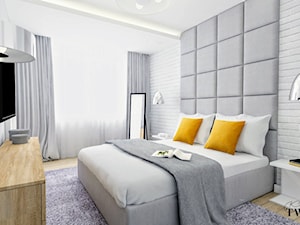 Dom Domiechowice - Średnia biała sypialnia - zdjęcie od Klaudia Tworo Projektowanie Wnętrz