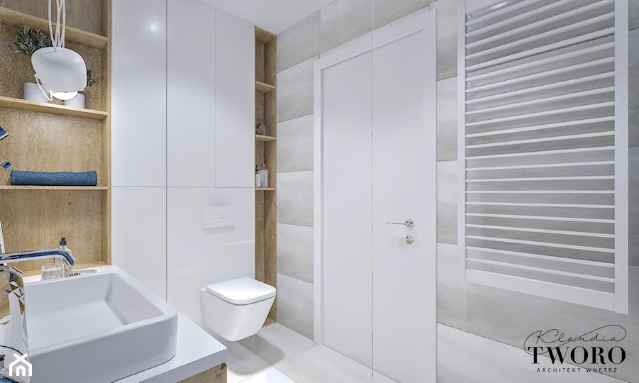 Dom w Jarocinie - Mała łazienka, styl nowoczesny - zdjęcie od Klaudia Tworo Projektowanie Wnętrz