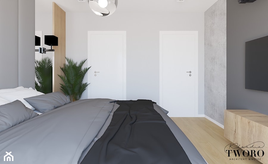 Dom Madera 2 - Sypialnia, styl nowoczesny - zdjęcie od Klaudia Tworo Projektowanie Wnętrz