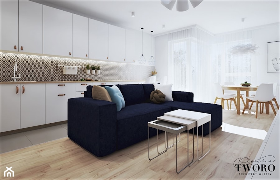 Mieszkanie Matejki - Salon, styl nowoczesny - zdjęcie od Klaudia Tworo Projektowanie Wnętrz