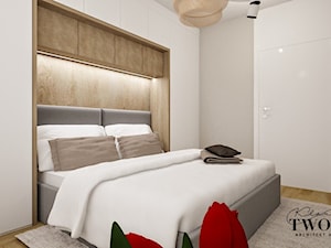 Kolorowy Gocław 2 - Mała beżowa sypialnia - zdjęcie od Klaudia Tworo Projektowanie Wnętrz