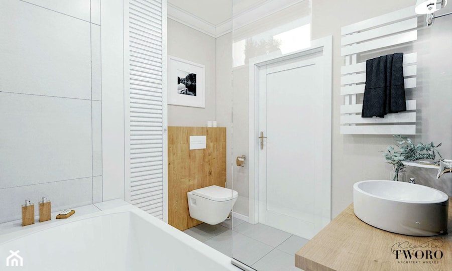 Mieszkanie_2 - Mała na poddaszu bez okna łazienka - zdjęcie od Klaudia Tworo Projektowanie Wnętrz