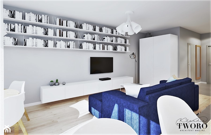 Mieszkanie Matejki - Salon, styl nowoczesny - zdjęcie od Klaudia Tworo Projektowanie Wnętrz