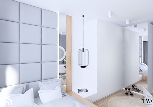 Mieszkanie w Konstantynowie Łódzkim - Średnia biała szara sypialnia, styl nowoczesny - zdjęcie od Klaudia Tworo Projektowanie Wnętrz