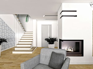 Dom w Ksawerowie - Mały biały salon, styl nowoczesny - zdjęcie od Klaudia Tworo Projektowanie Wnętrz