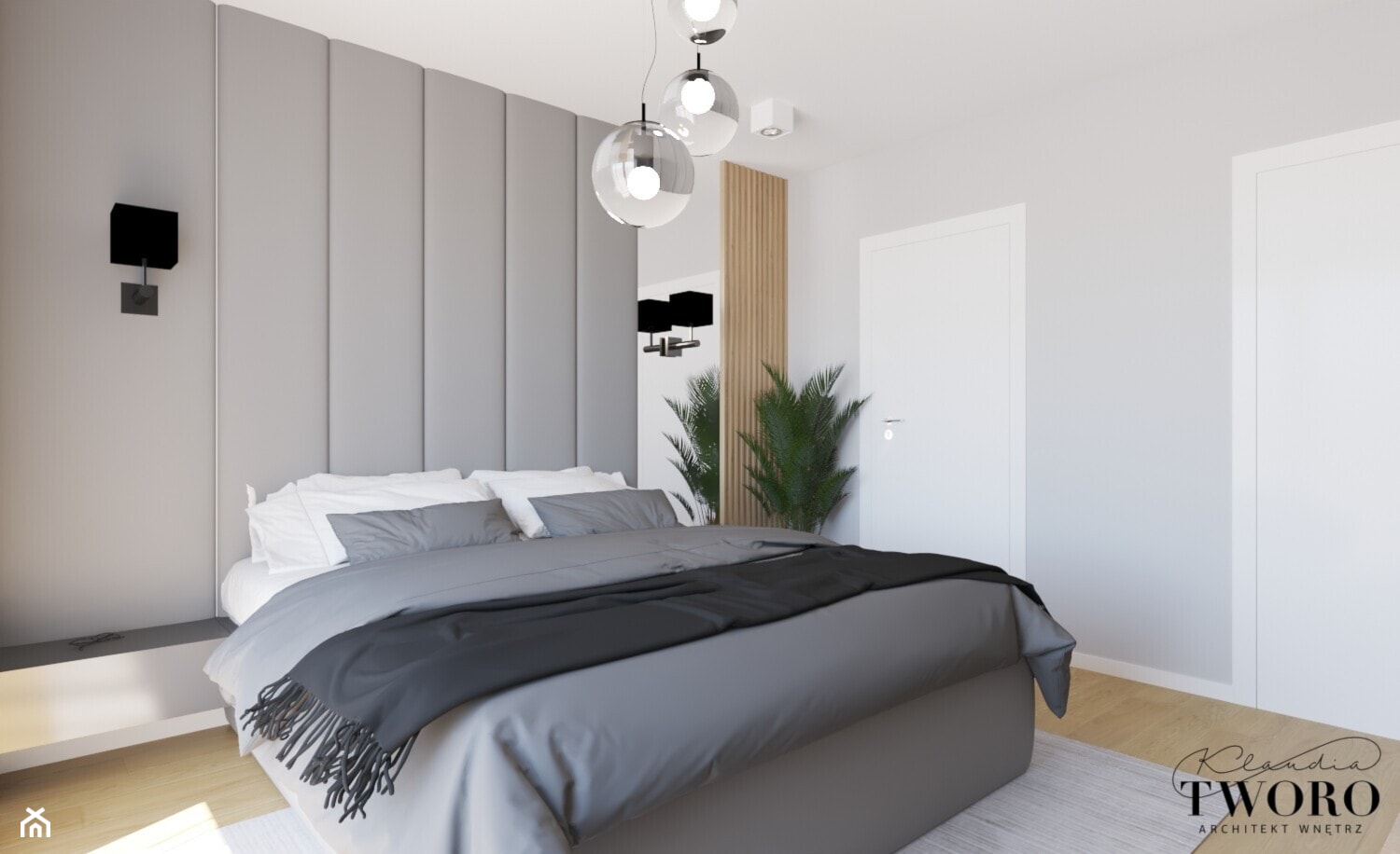 Dom Madera 2 - Sypialnia, styl nowoczesny - zdjęcie od Klaudia Tworo Projektowanie Wnętrz - Homebook