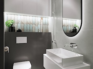 Czapla Park - Łazienki - Mała z lustrem z punktowym oświetleniem łazienka - zdjęcie od Klaudia Tworo Projektowanie Wnętrz