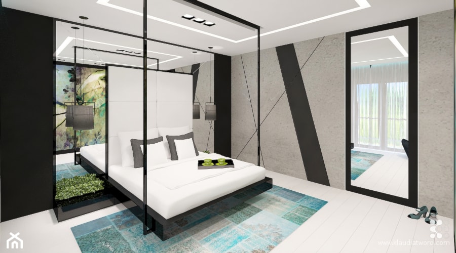 DOM ZERO - Sypialnia, styl nowoczesny - zdjęcie od Klaudia Tworo Projektowanie Wnętrz
