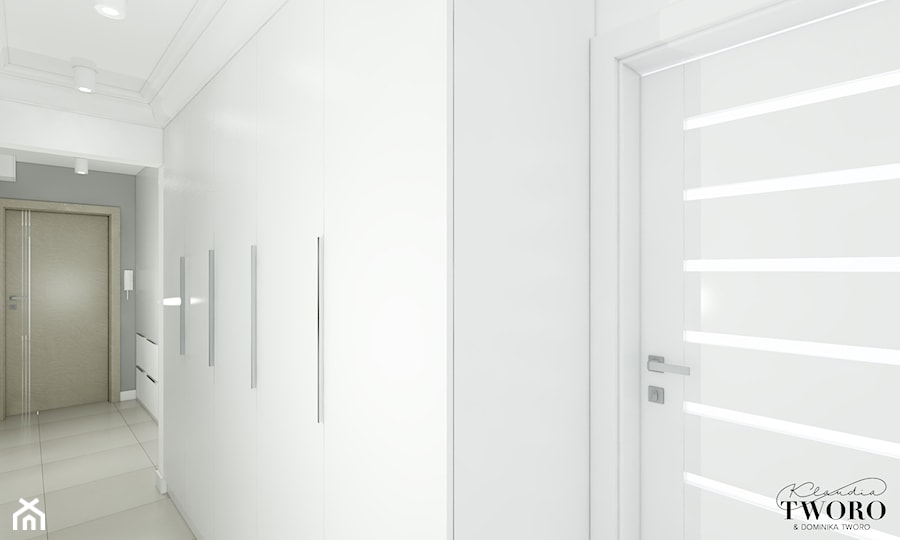 Mieszkanie w Konstantynowie Łódzkim - Średni biały szary hol / przedpokój, styl nowoczesny - zdjęcie od Klaudia Tworo Projektowanie Wnętrz