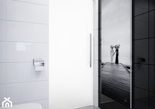 DOM Z BAMBUSAMI - Mała bez okna z punktowym oświetleniem łazienka, styl nowoczesny - zdjęcie od Klaudia Tworo Projektowanie Wnętrz