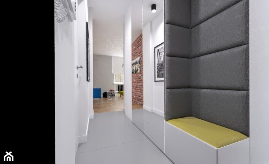 Mieszkanie_1 - Mały biały hol / przedpokój - zdjęcie od Klaudia Tworo Projektowanie Wnętrz