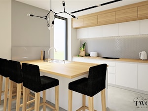 Kuchnia w bieli i drewnie - zdjęcie od Klaudia Tworo Projektowanie Wnętrz