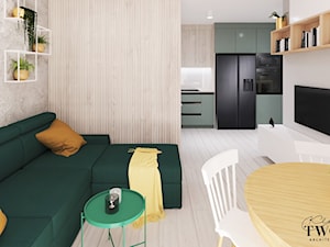 Okopowa - projekt mieszkania - Salon, styl nowoczesny - zdjęcie od Klaudia Tworo Projektowanie Wnętrz