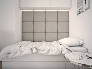Żoliborz Artystyczny 88,5 - Mała biała sypialnia, styl nowoczesny - zdjęcie od Klaudia Tworo Projektowanie Wnętrz