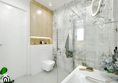 Średnia na poddaszu bez okna łazienka, styl nowoczesny - zdjęcie od Klaudia Tworo Projektowanie Wnętrz