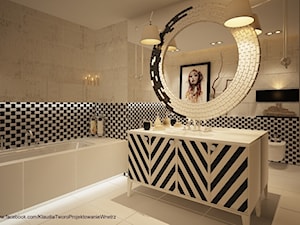 Łazienka i lustro w lustrze - zdjęcie od Klaudia Tworo Projektowanie Wnętrz