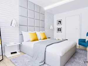 Dom Domiechowice - Średnia biała sypialnia - zdjęcie od Klaudia Tworo Projektowanie Wnętrz