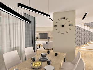 Dom w Ksawerowie - Średnia szara jadalnia jako osobne pomieszczenie, styl nowoczesny - zdjęcie od Klaudia Tworo Projektowanie Wnętrz