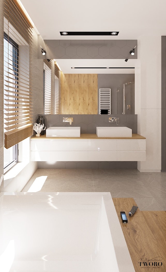 Dom Madera 2 - Łazienka, styl nowoczesny - zdjęcie od Klaudia Tworo Projektowanie Wnętrz - Homebook