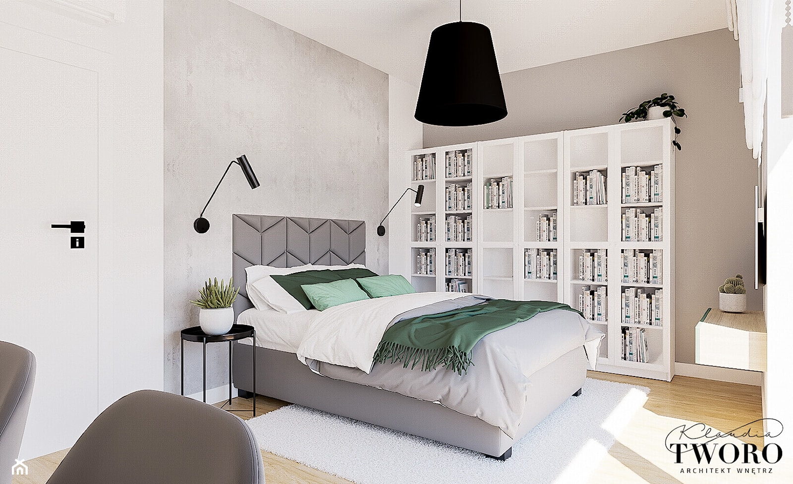 Projekt Domu - Sypialnia, styl nowoczesny - zdjęcie od Klaudia Tworo Projektowanie Wnętrz - Homebook