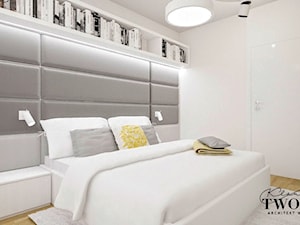 Kolorowy Gocław 2 - Średnia biała sypialnia - zdjęcie od Klaudia Tworo Projektowanie Wnętrz