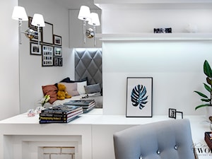 Żoliborz Artystyczny Biały - Średnia biała sypialnia - zdjęcie od Klaudia Tworo Projektowanie Wnętrz