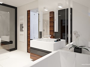 Łazienka - elegancja w drewnie i bieli - zdjęcie od Klaudia Tworo Projektowanie Wnętrz