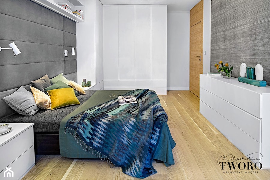 Żoliborz Artystyczny - Średnia biała sypialnia - zdjęcie od Klaudia Tworo Projektowanie Wnętrz