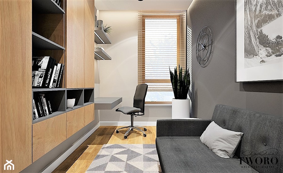Mieszkanie na Wilanowie - Biuro, styl nowoczesny - zdjęcie od Klaudia Tworo Projektowanie Wnętrz