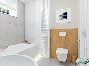 Mieszkanie_2 - Średnia na poddaszu łazienka z oknem - zdjęcie od Klaudia Tworo Projektowanie Wnętrz