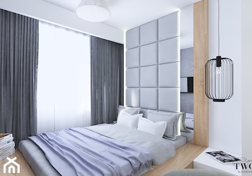 Mieszkanie w Konstantynowie Łódzkim - Średnia biała sypialnia, styl nowoczesny - zdjęcie od Klaudia Tworo Projektowanie Wnętrz