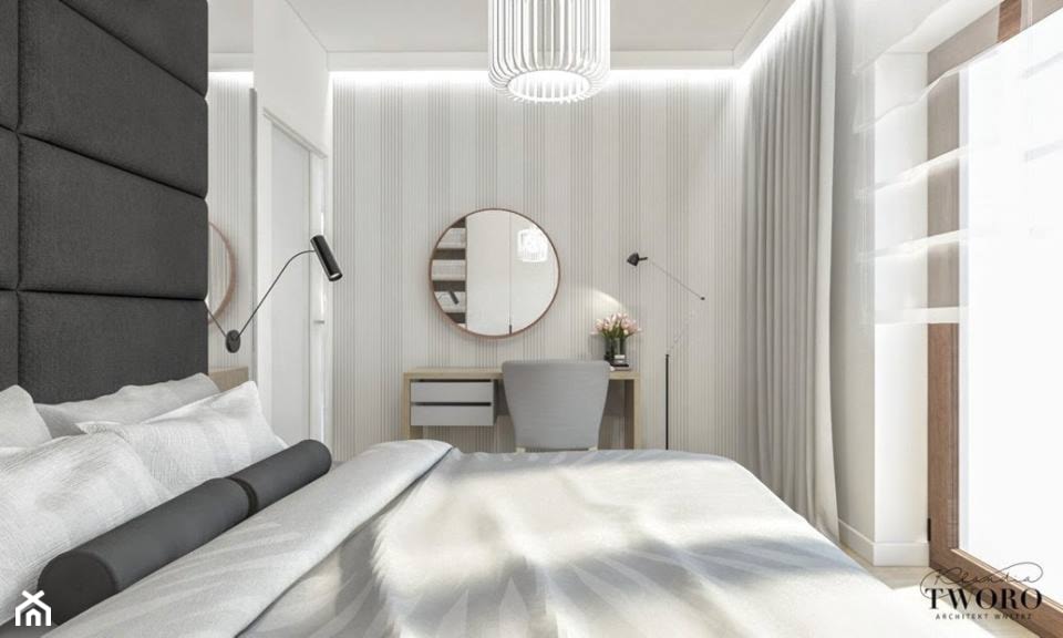 Villa Nobile 2 - Średnia szara sypialnia, styl nowoczesny - zdjęcie od Klaudia Tworo Projektowanie Wnętrz - Homebook