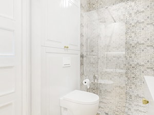 Skandynawska łazienka z patchworkiem - zdjęcie od Klaudia Tworo Projektowanie Wnętrz