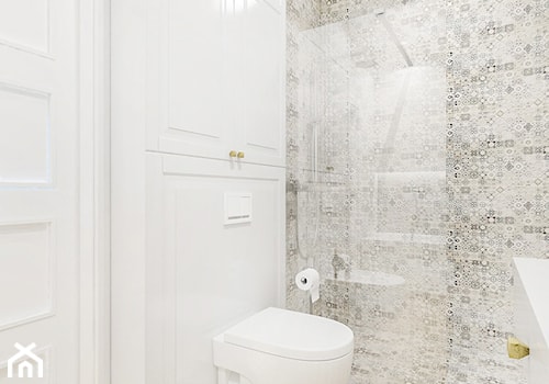 Skandynawska łazienka z patchworkiem - zdjęcie od Klaudia Tworo Projektowanie Wnętrz