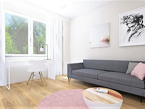 Dom Sadkowice - Średnie w osobnym pomieszczeniu z sofą szare biuro, styl nowoczesny - zdjęcie od Klaudia Tworo Projektowanie Wnętrz