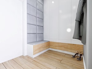 Dom Orońsko - Średni biały szary hol / przedpokój, styl nowoczesny - zdjęcie od Klaudia Tworo Projektowanie Wnętrz