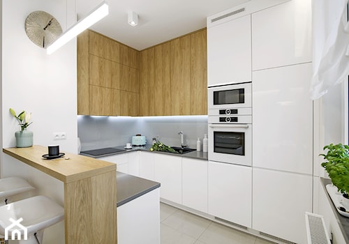 Kuchnia Biel i Drewno - zdjęcie od Klaudia Tworo Projektowanie Wnętrz
