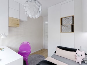 Mieszkanie w Konstantynowie Łódzkim - Mały biały szary pokój dziecka dla nastolatka dla chłopca dla dziewczynki, styl nowoczesny - zdjęcie od Klaudia Tworo Projektowanie Wnętrz