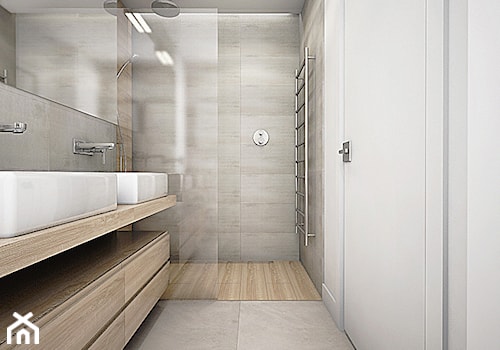 Z myślą o rodzinie - Mała bez okna łazienka, styl nowoczesny - zdjęcie od Pracownia Architektoniczna Małgorzaty Górskiej-Niwińskiej