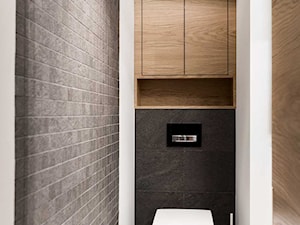 Szczypta kolorów - Mała na poddaszu bez okna łazienka, styl nowoczesny - zdjęcie od Pracownia Architektoniczna Małgorzaty Górskiej-Niwińskiej