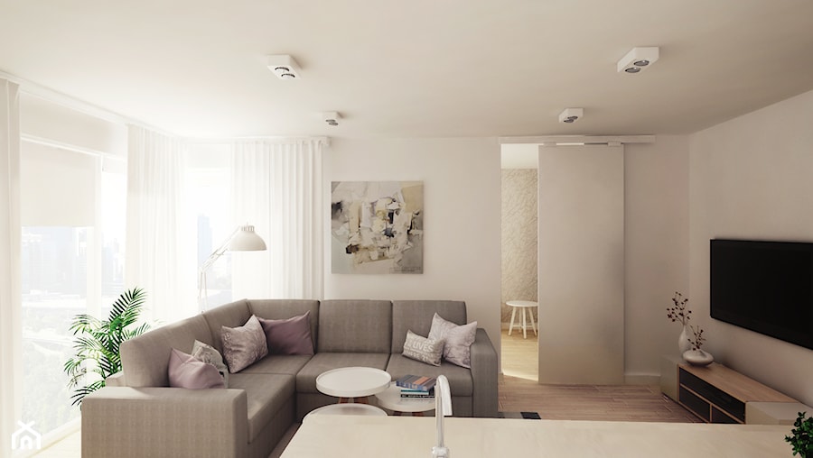 Pastelowe nastroje - Salon, styl nowoczesny - zdjęcie od Pracownia Architektoniczna Małgorzaty Górskiej-Niwińskiej